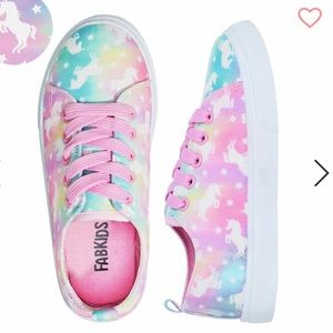 Fabkids Marble Unicorn Lace Up Sneakers, NWOT, size 6